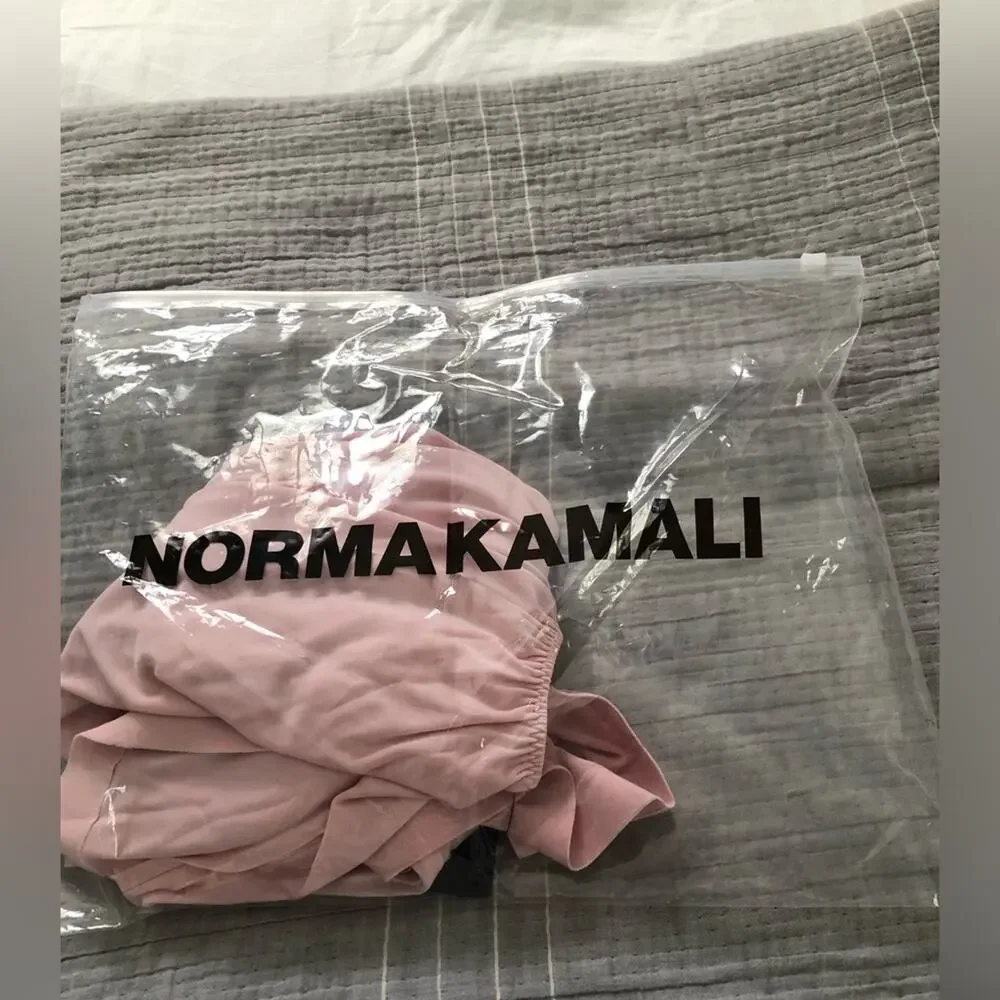 NEW NWT Norma Kamali Pink One Shoulder Cut Out Sunburst Gown - Picture 5 of 5